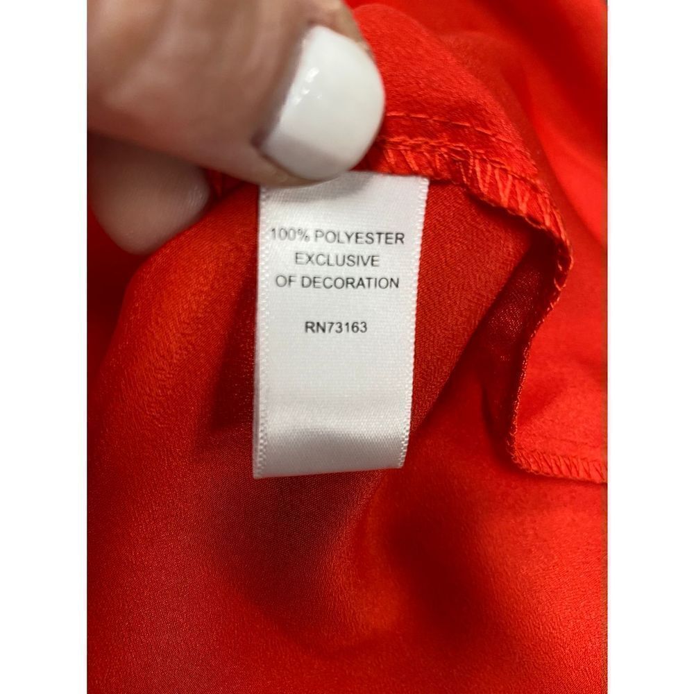 Spense Orange Long Sleeve Button Front Dress Size… - image 5